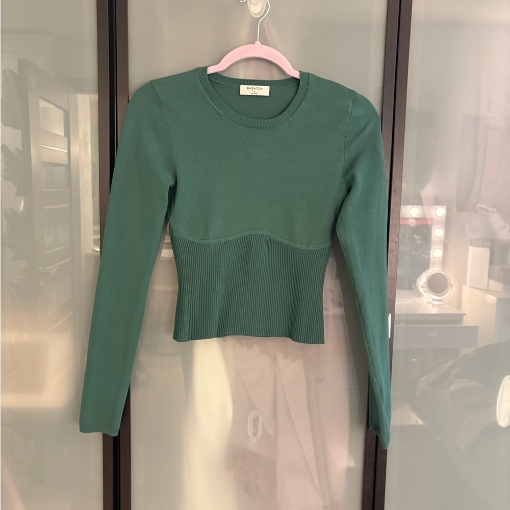 Babaton Green Fitted Sweater